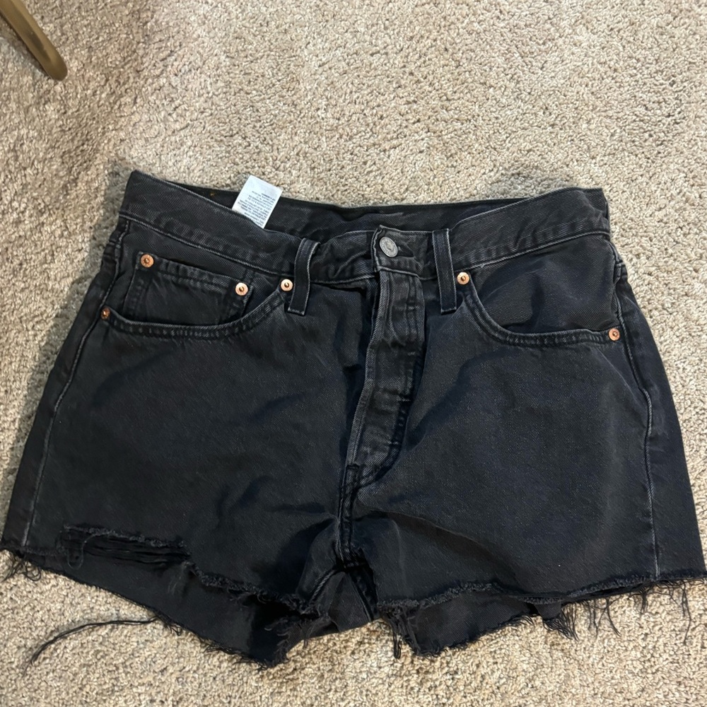 Levi’s 501 shorts, black wash